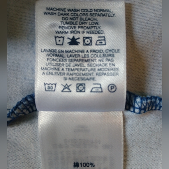 Lands' End Navy Print Mock Turtleneck 1X (Sz 16W-18W) - Picture 3 of 3